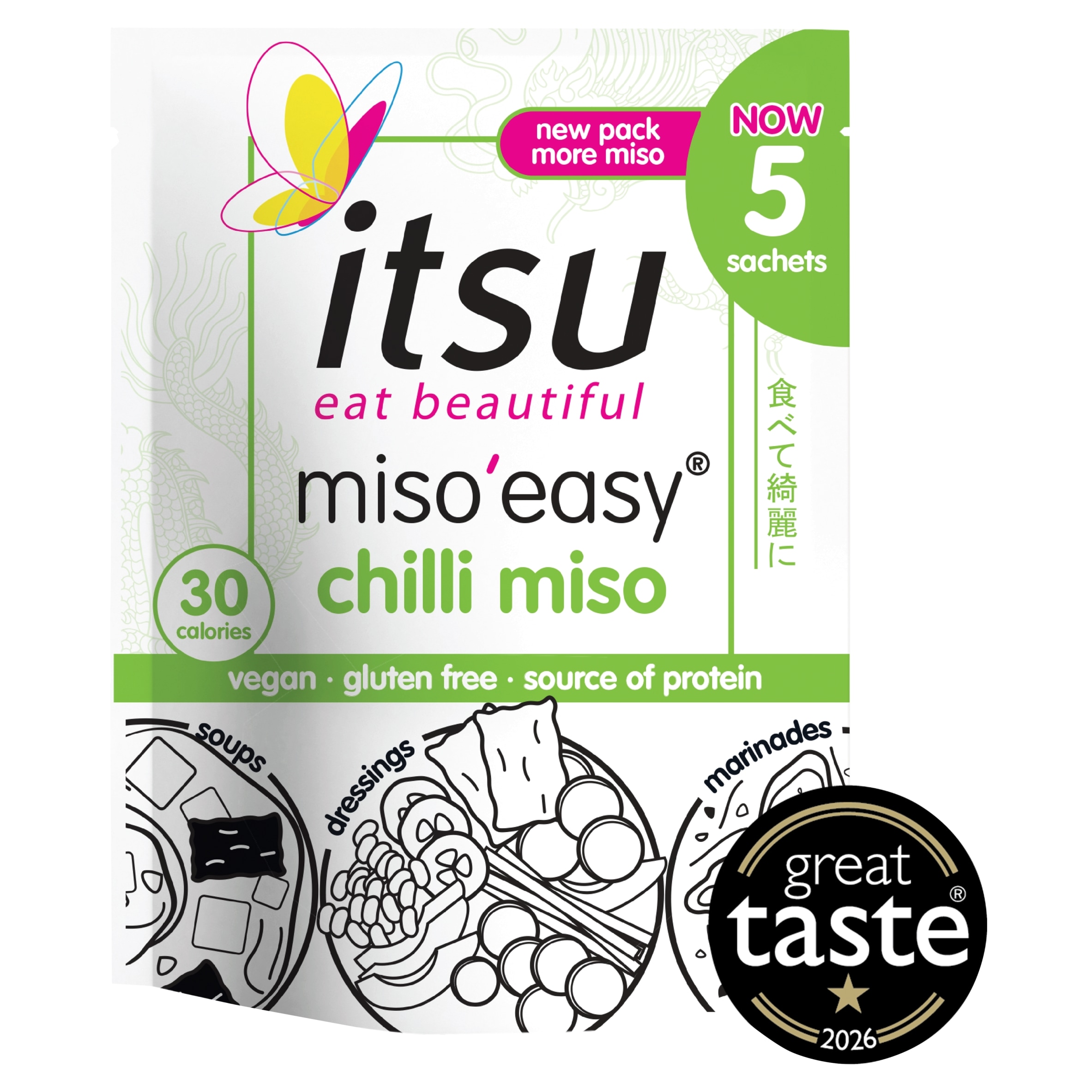 itsu chilli miso easy soups 5 Sachets 100g