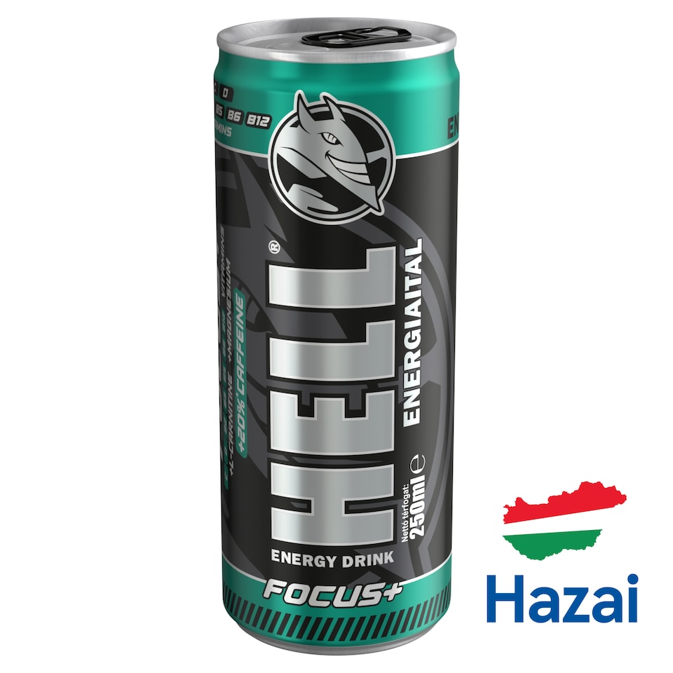 HELL Focus+ Mango, Orange & Tutti Fruit Flavoured Carbonated Alcohol Free Drink 250 ml