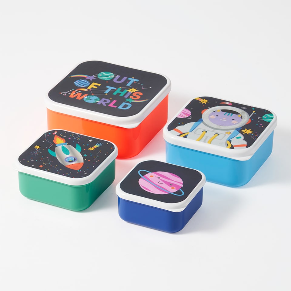image 1 of Paperchase Happy Space Set of 4 Snack Boxes