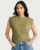 image 1 of F&F Pure Cotton Sleeveless Top in Olive