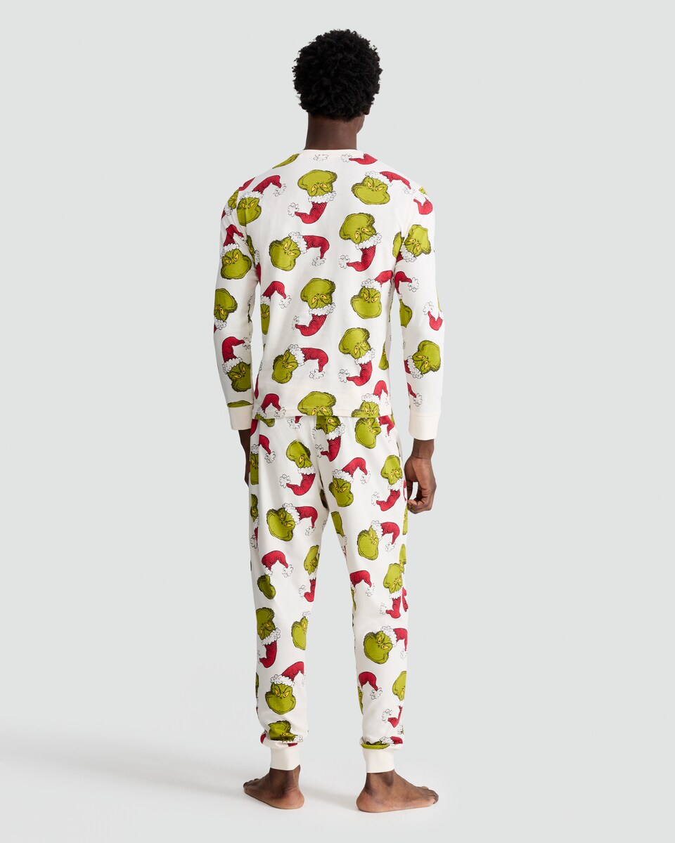 image 1 of The Grinch Matching Family Christmas Pyjamas in Stone