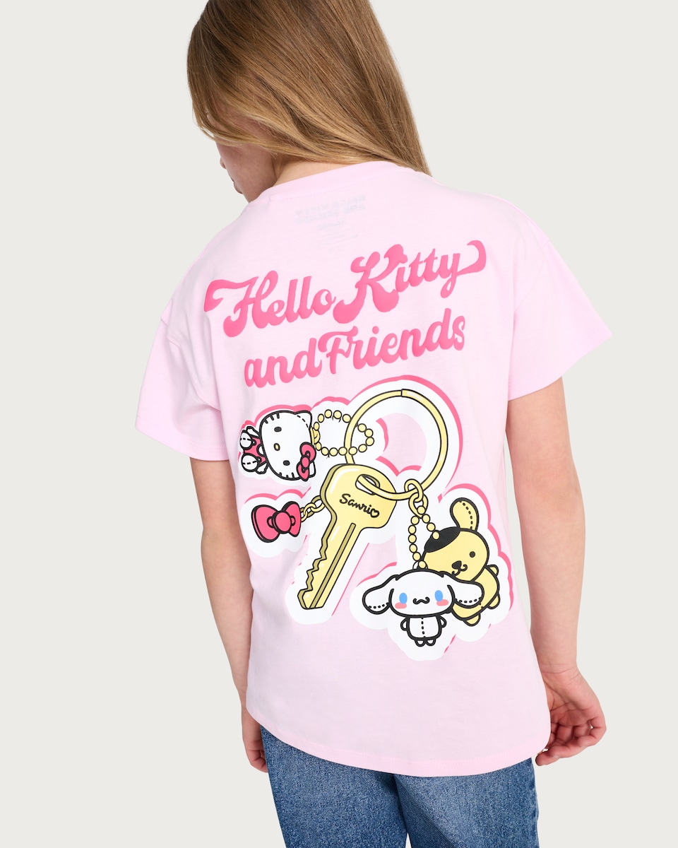 image 1 of Hello Kitty and Friends Pure Cotton T-Shirt in Pink