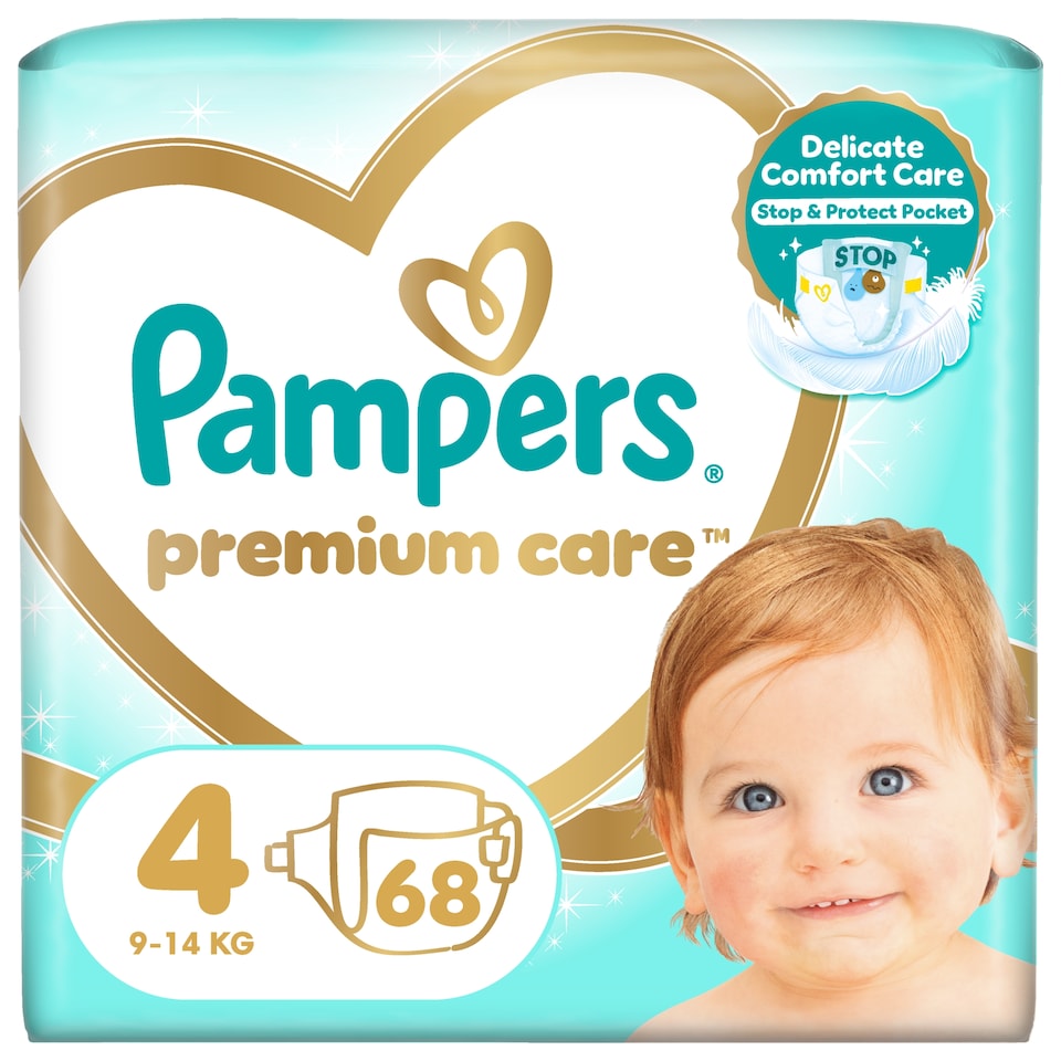 image 1 of Pampers Premium Care veľkosť 4, 68 Plienok, 9kg-14kg