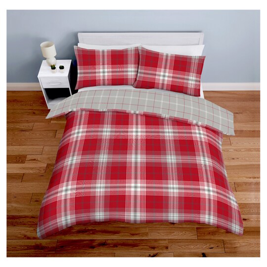 Tesco Red Brushed Check Duvet Set Sb Groceries - Red Check Bedding Tesco Red Brushed Check Duvet Set Sb Groceries - Red Check Bedding