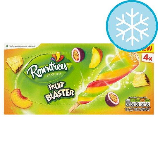 Rowntrees Fruit Blaster Lollies 4X80ml Tesco Groceries