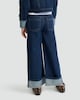 image 3 of F&F Girls Pure Cotton Wide Leg Turn Up Jeans in Blue