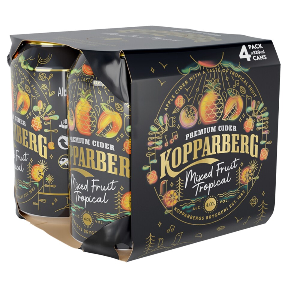 Kopparberg Mixed Fruit Tropical Premium Cider 4 X 330Ml
