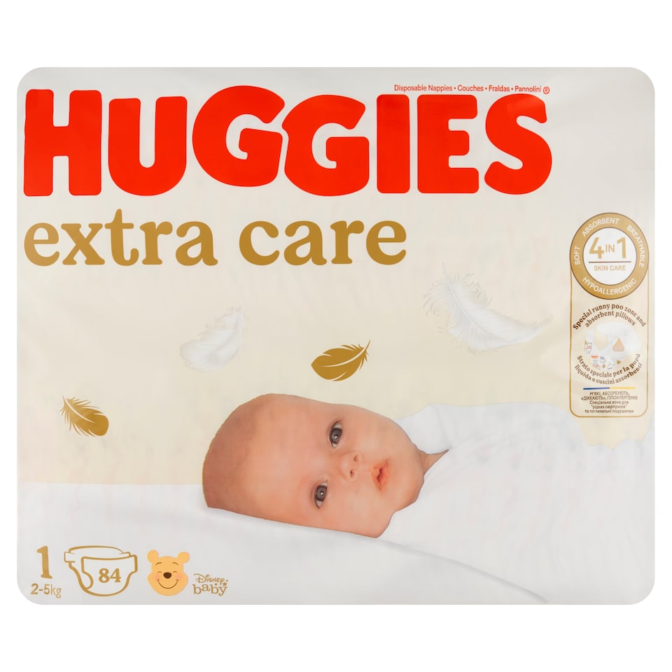 image 1 of Huggies Extra Care Diapers Size 1 Children 2-5kg 84 pcs