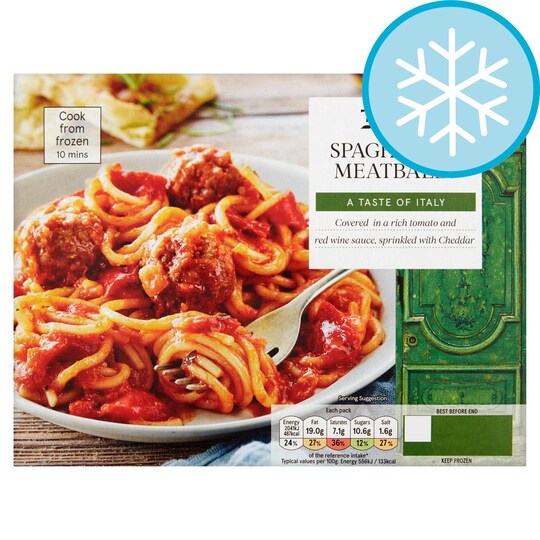 Tesco Spaghetti And Meatballs 400G Tesco Groceries