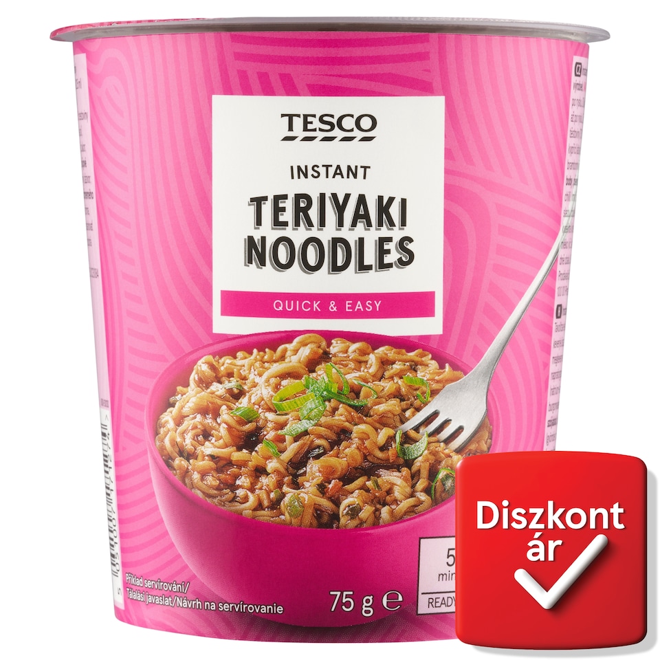 Tesco enyhén csípős instant tészta teriyaki szósszal 75 g
