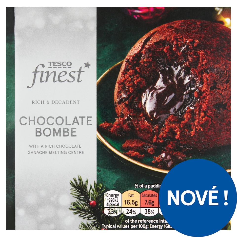 Tesco Finest Chocolate Cake with Chocolate Ganache Sauce and Pieces of Belgian Chocolate 227g