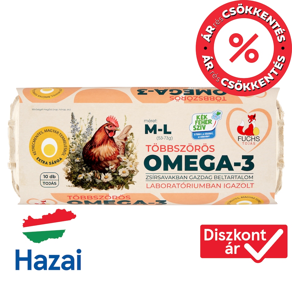 Fuchs extra sárga tojás M-L 10 db  1. kép