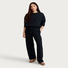 F&F Active Cotton Rich Wide Leg Drawstring Joggers in Black