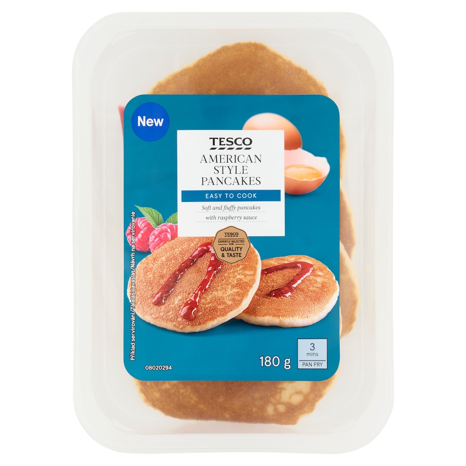 Tesco búzalisztből készült palacsinta málnaszósszal 150 g + 30 g (180 g)