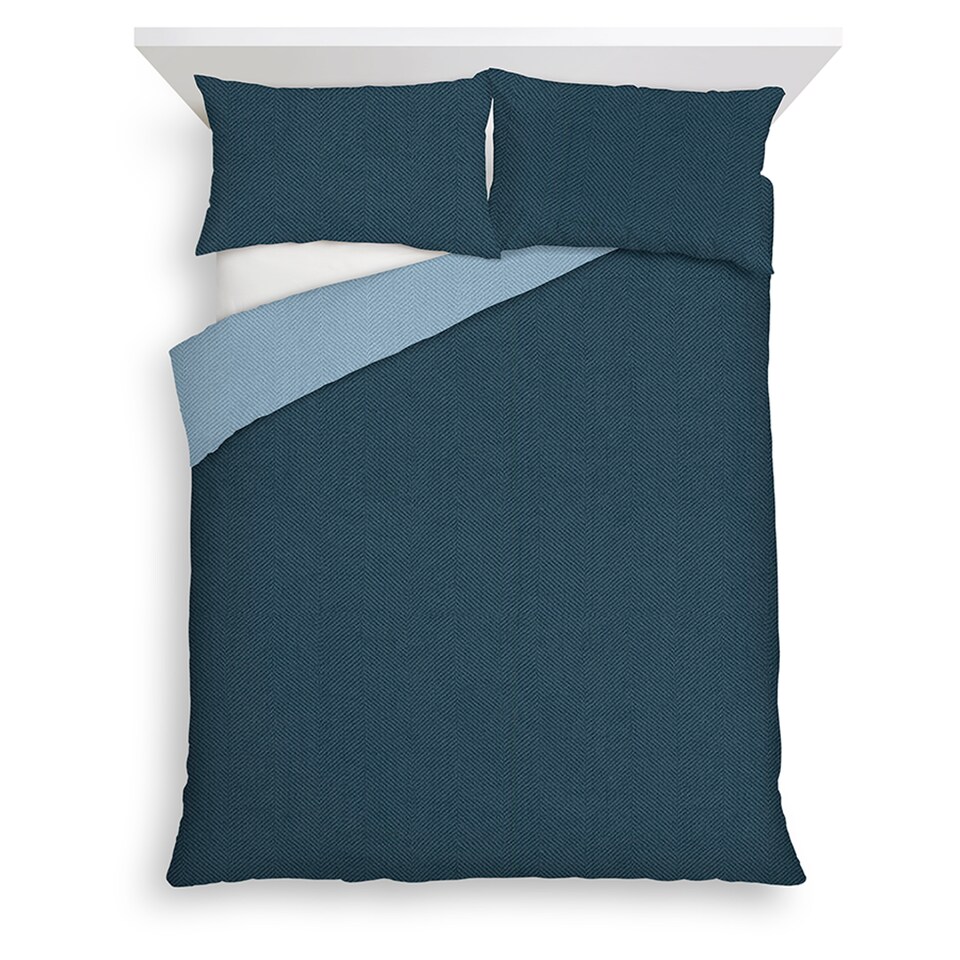 F&F Home Blue Reversible Duvet Set King