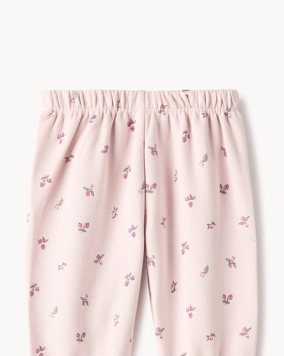 image 1 of F&F Baby Cotton Rich Floral Sweatshirt and Joggers Set in Pink
