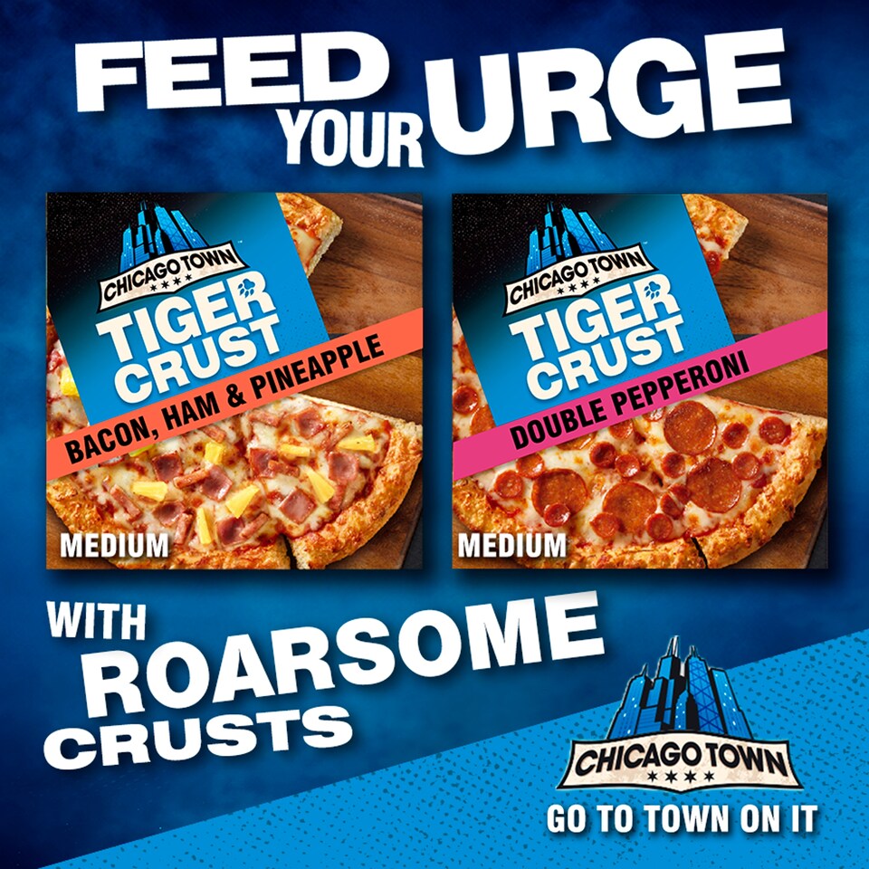 image 1 of Chicago Town Tiger Crust Pizza - Bacon, Ham & Pineapple 380g