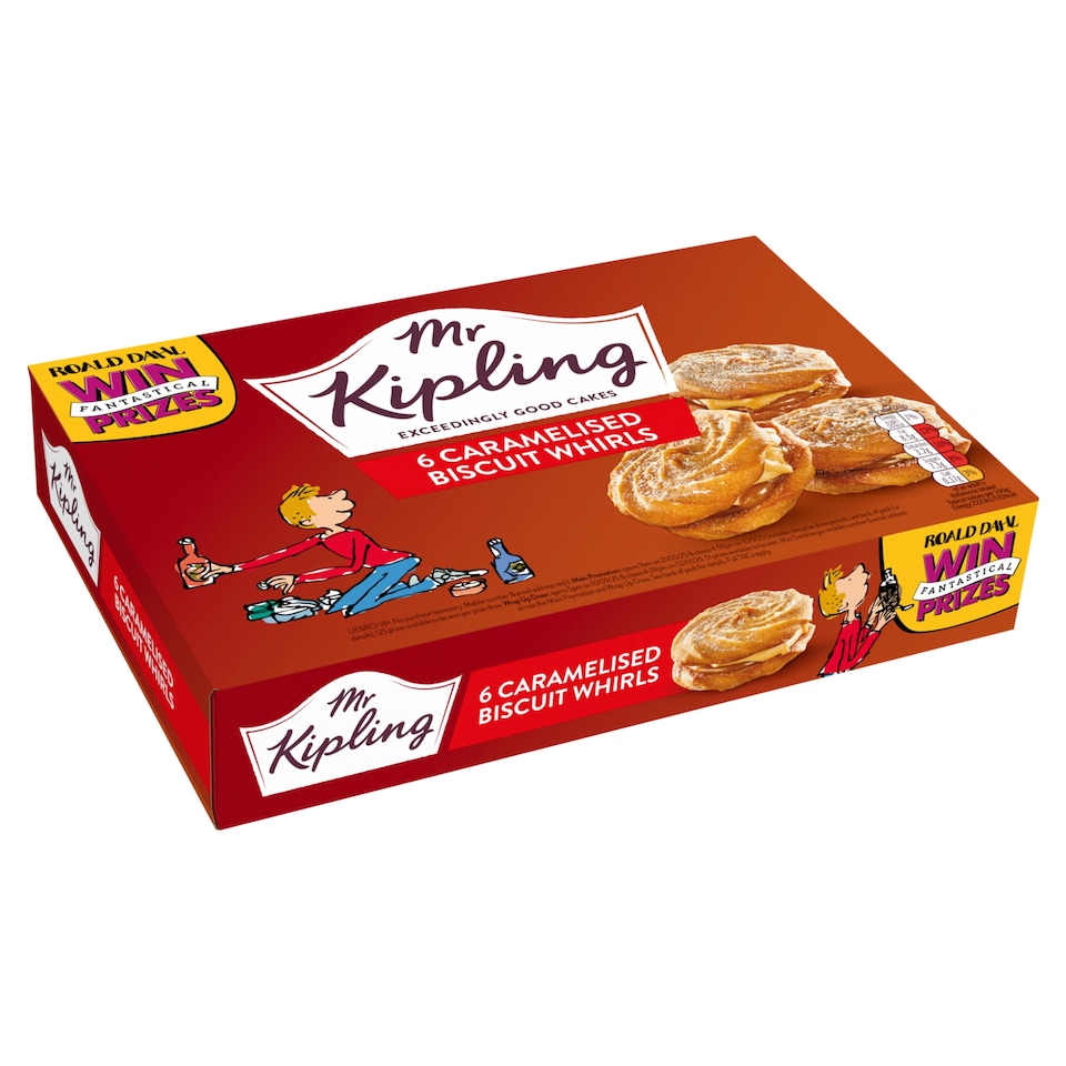 image 1 of Mr Kipling Caramelised Biscuit Viennese Whirls Cakes 6 pack