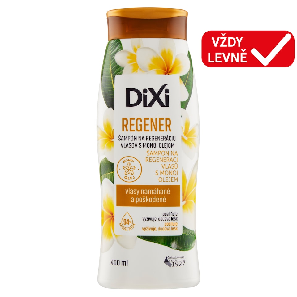 Obrázek 1 pro produkt Dixi Regener šampon na regeneraci vlasů s monoi olejem 400ml