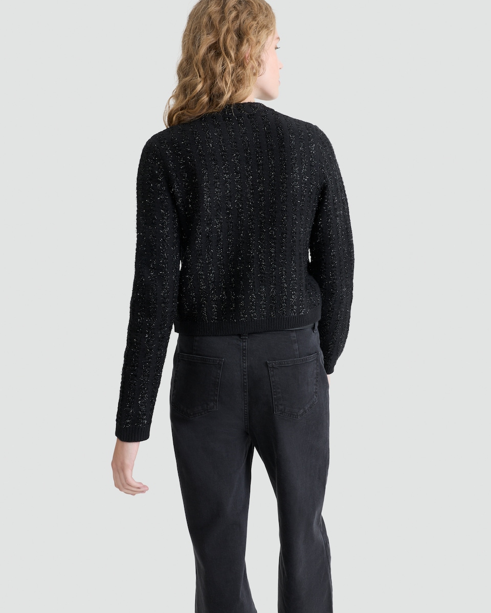 image 1 of F&F Textured Button Up Cardigan in Black