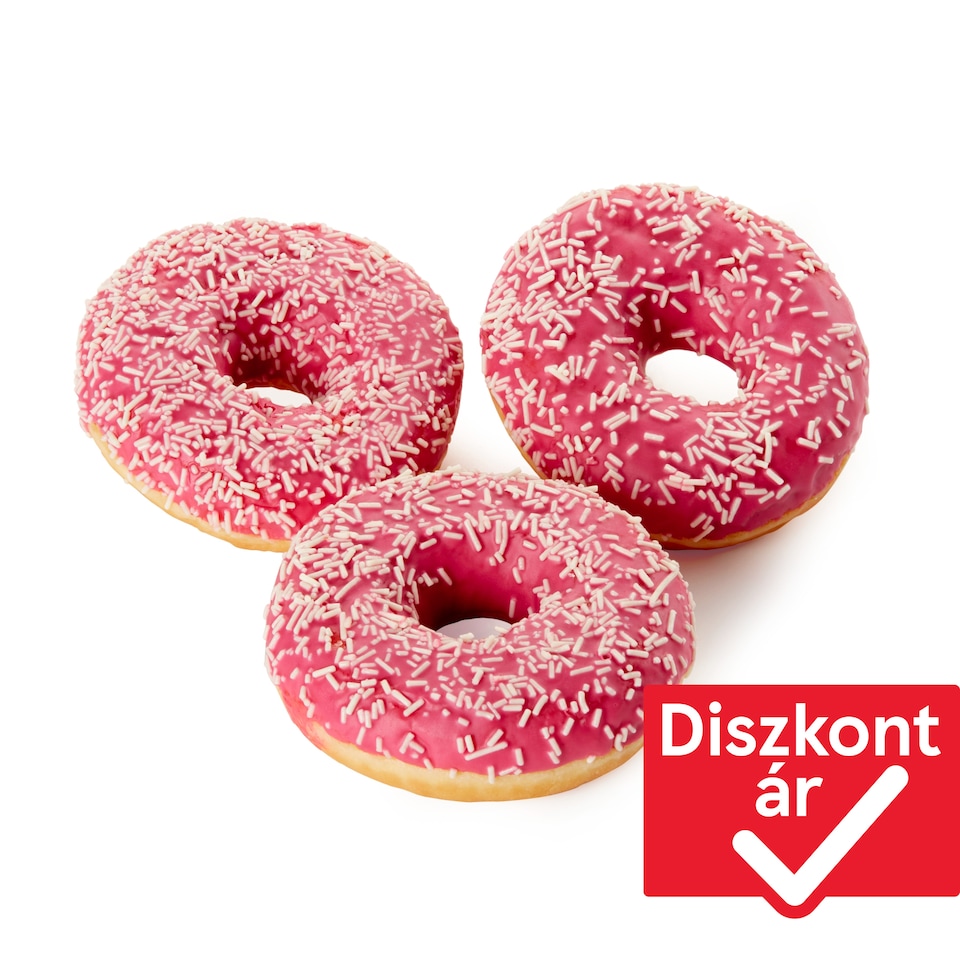 Fánk eper ízű bevonattal kiolvasztott 56 g  1. kép