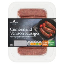 Highland Game Cumberland Venison Sausages 6 Pack 300G