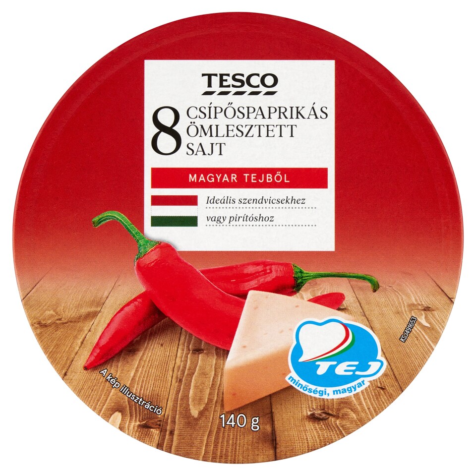Tesco csípőspaprikás ömlesztett sajt 8 db 140 g