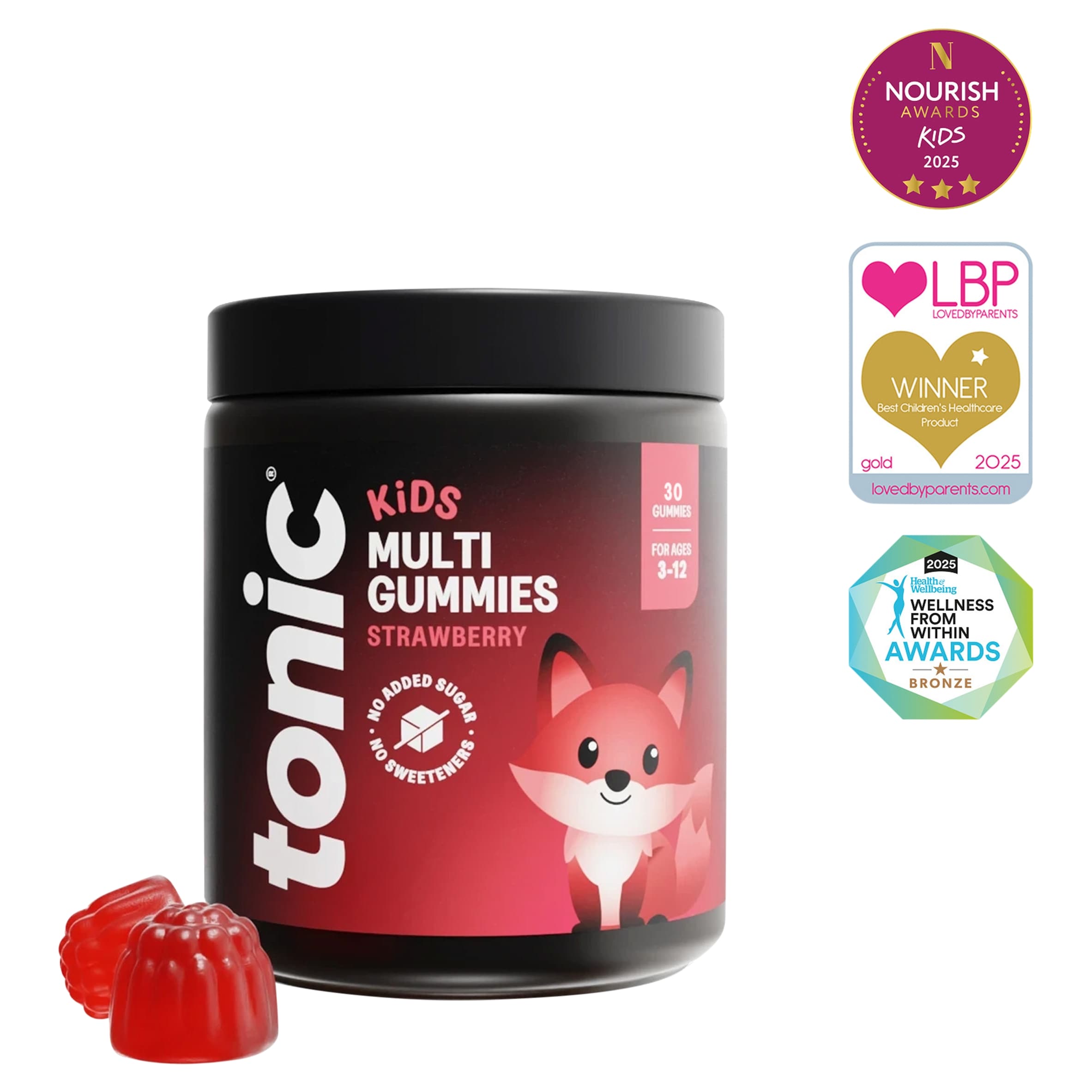 Tonic Kids Multivitamin Natural Strawberry Gummies 4-12 Years 30s