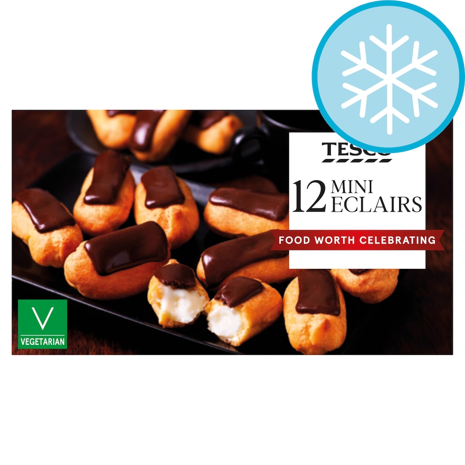 Tesco Frozen 12 Mini Eclairs 140G