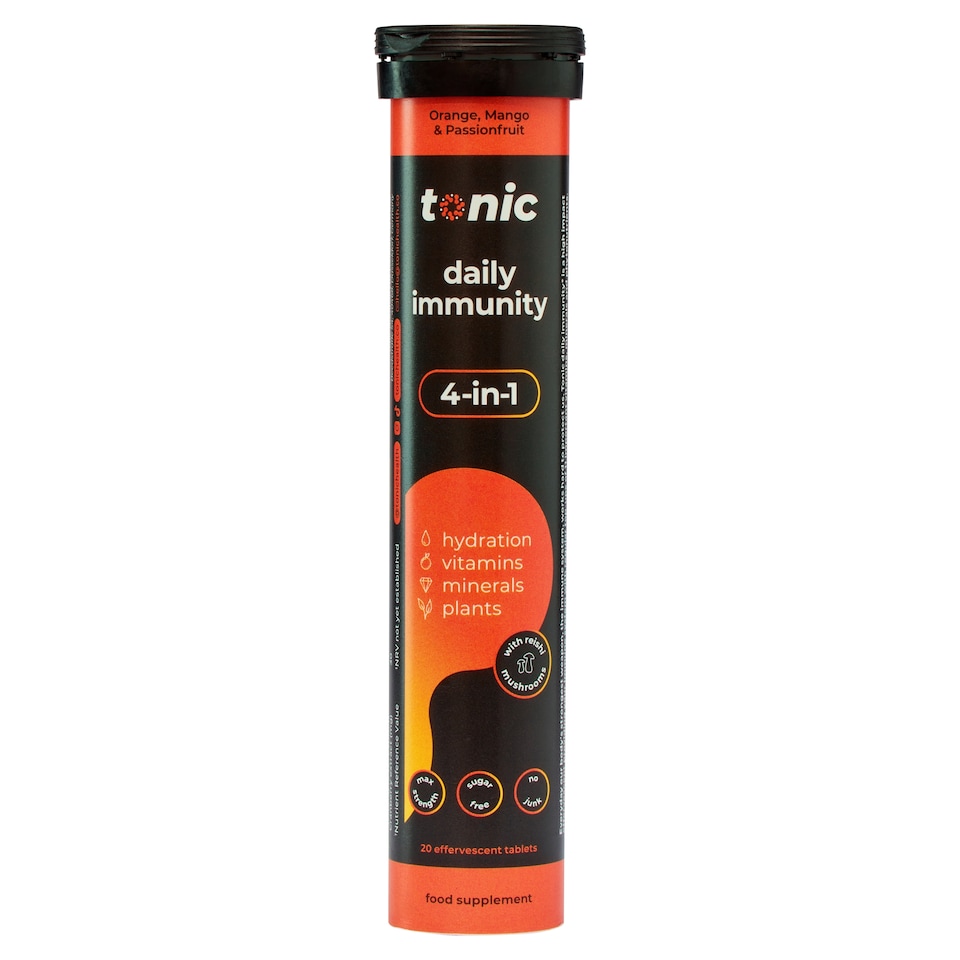 Tonic Daily Immunity Effervescent Tablets - Orange, Mango & Passionfruit 20s