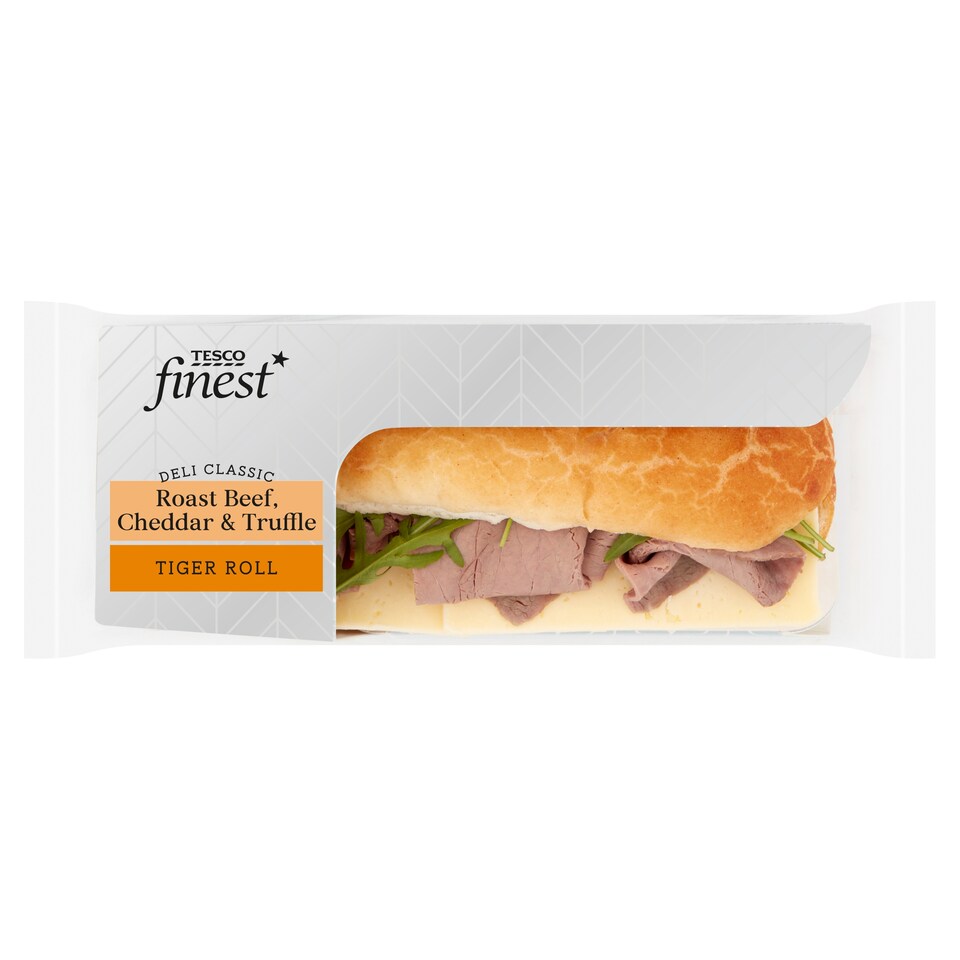Tesco Finest Roast Beef Chedd & Truffle Tiger Roll