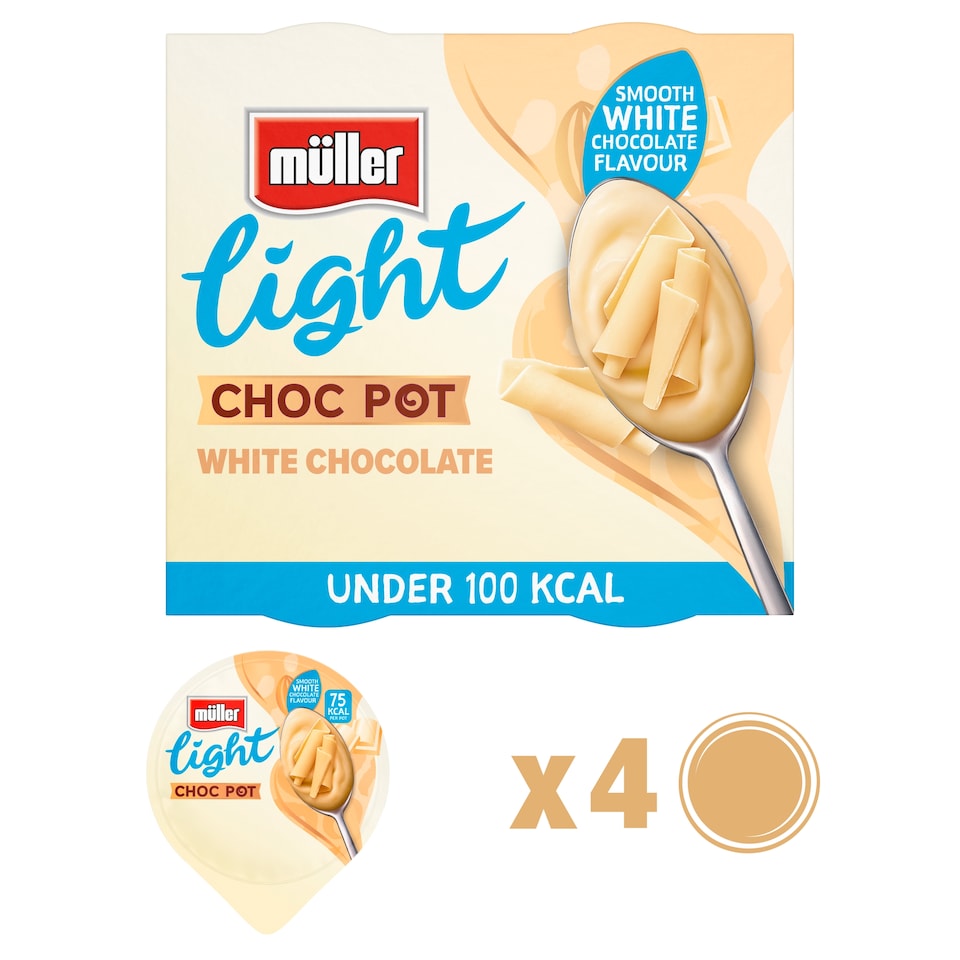 image 1 of Muller Light Choc Pot White Chocolate Desserts 4 x 80g