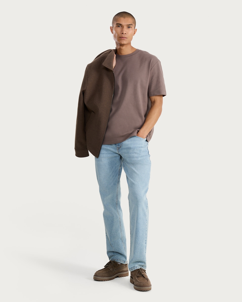 image 1 of The F&F Edit Pure Cotton Heavyweight Oversized T-Shirt in Stone