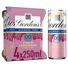 Gordon's Pink 0.0 & Lemonade Can 0% Vol 4x250ml