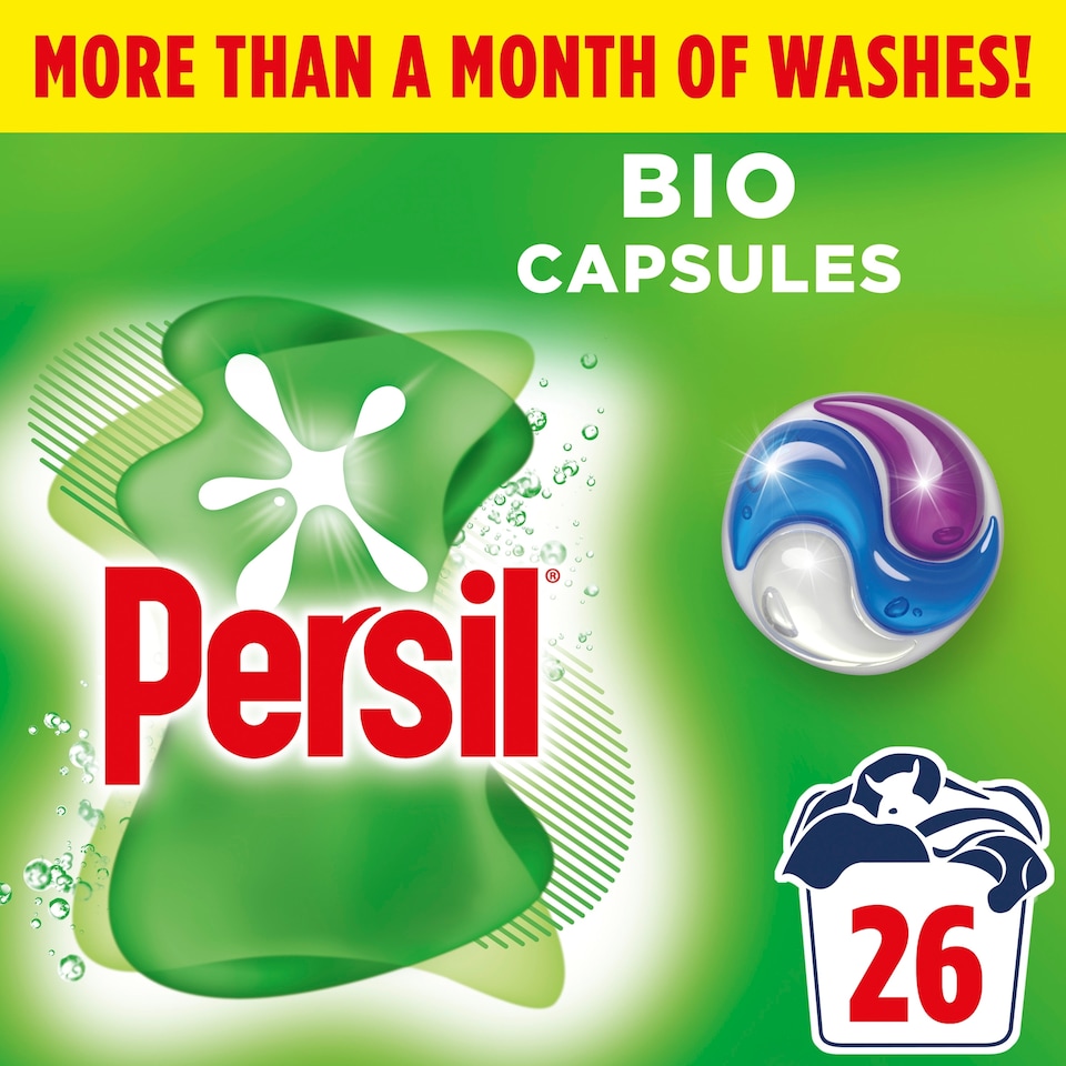 image 1 of Persil Bio 3 in 1 Laundry Washing Detergent Capsules 26 washes 548.6g