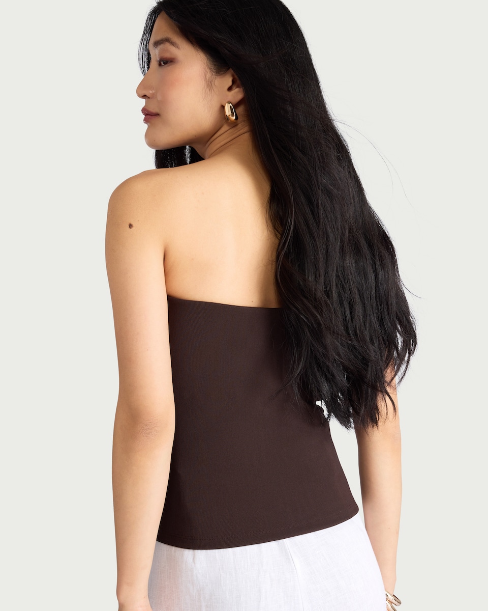 image 1 of F&F Bandeau Top in Brown