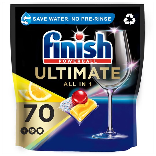 Finish Ultimate All In One Dishwasher Tablets Lemon 70Pk 903G Tesco