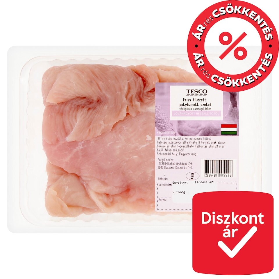 Tesco friss filézett pulykamell szelet
