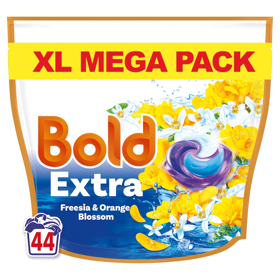 image 1 of Bold Extra Laundry Detergent Liquid Pods Freesia & Orange Blossom 44 Washes 976.8g