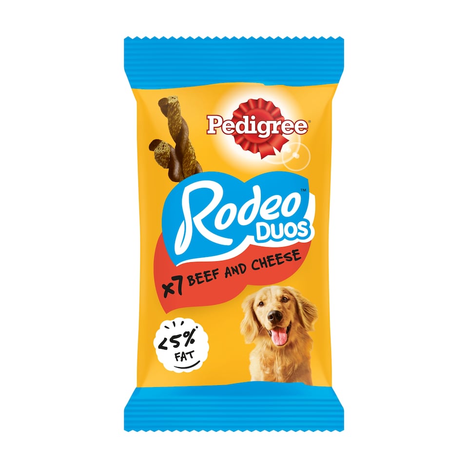image 1 of Pedigree Rodeo Duos Dog Food Treats Beef & Cheese 7 sticks 123g
