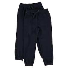 F&F School Unisex 2-Pack Cotton Rich Cuffed Joggers in Navy