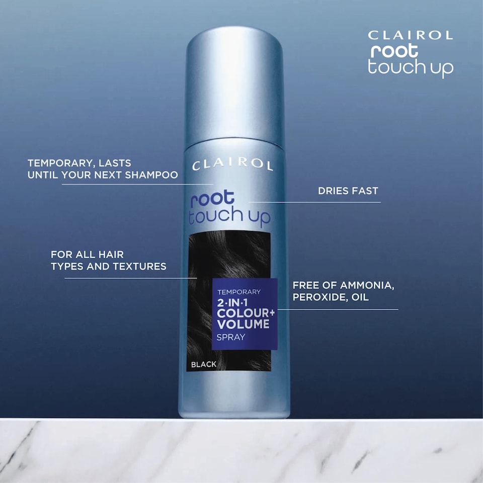 image 1 of Clairol Root Touch up 2 in 1 Spray Black 75ml