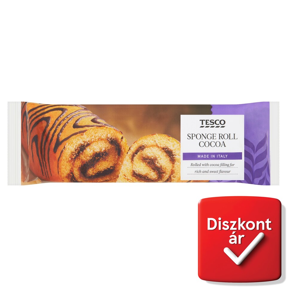 Tesco piskótatekercs kakaós töltelékkel 250 g