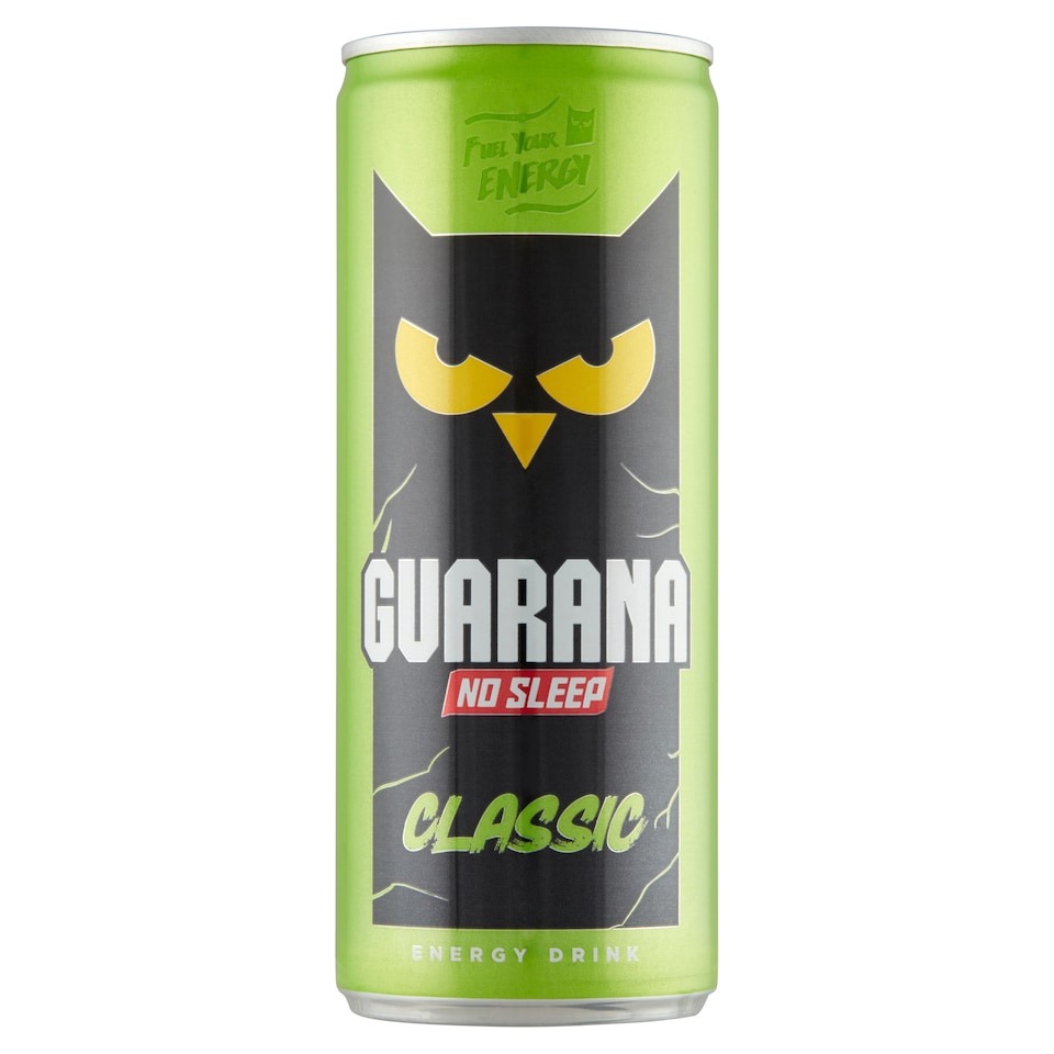 Guarana No Sleep Classic tuttifrutti ízű, szénsavas, alkoholmentes energiaital 250 ml