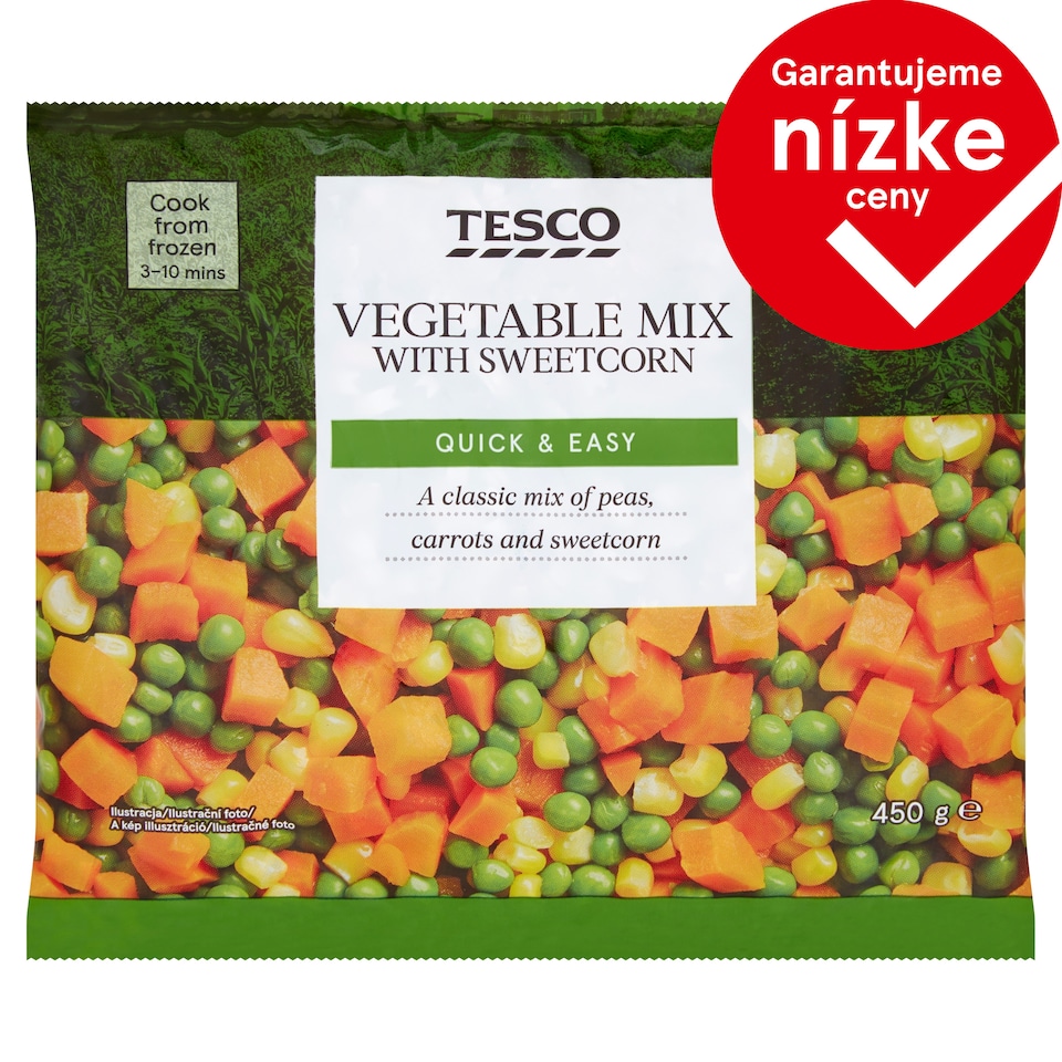 Tesco Vegetable Mix with Sweetcorn 450 g