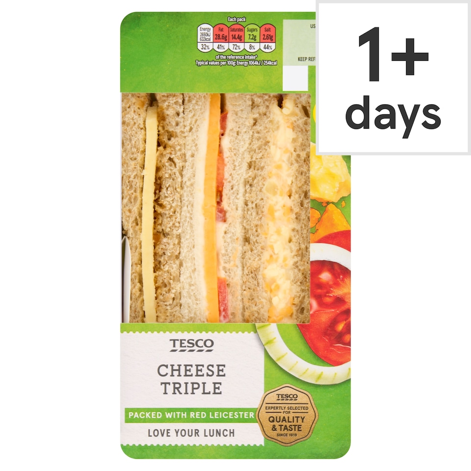 Tesco Cheese Triple Sandwich