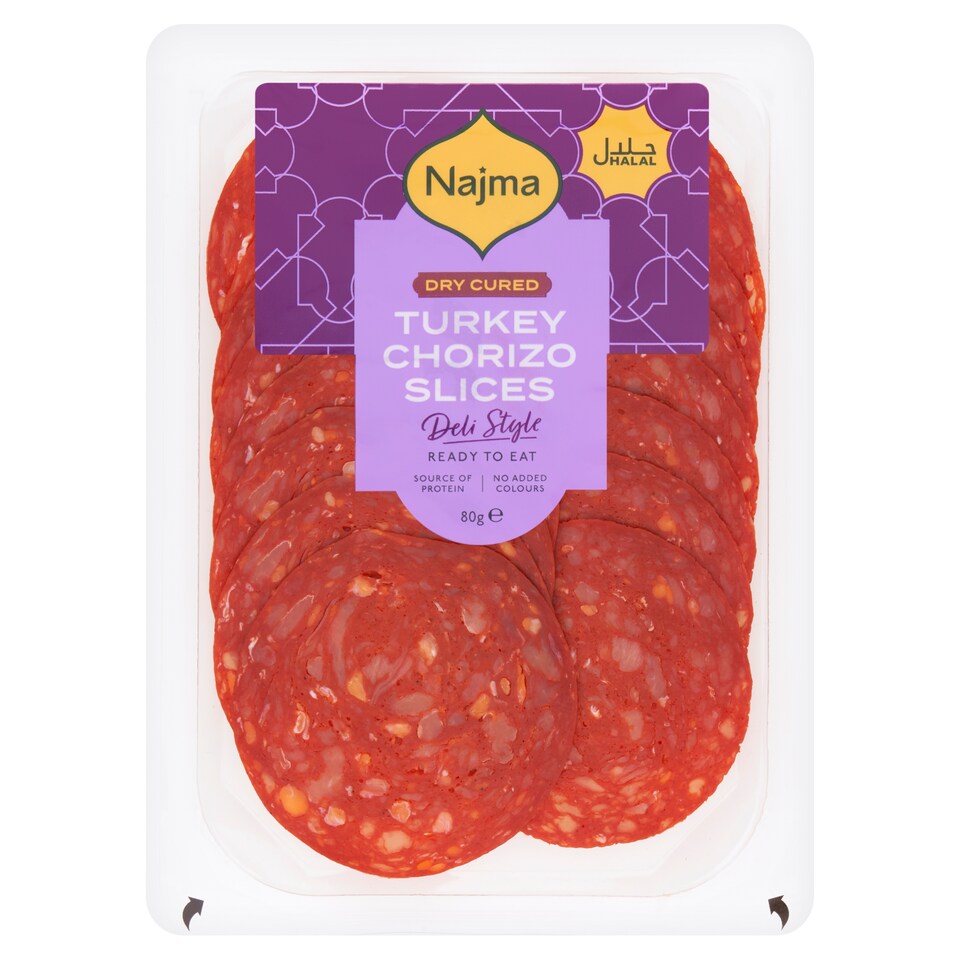 Najma Halal Turkey Chorizo Slice 80G