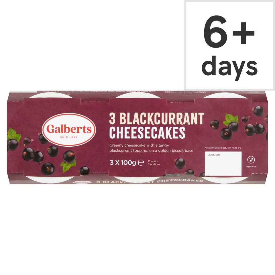 Galberts 3Pk Blackcurrant Cheesecake 3x100G