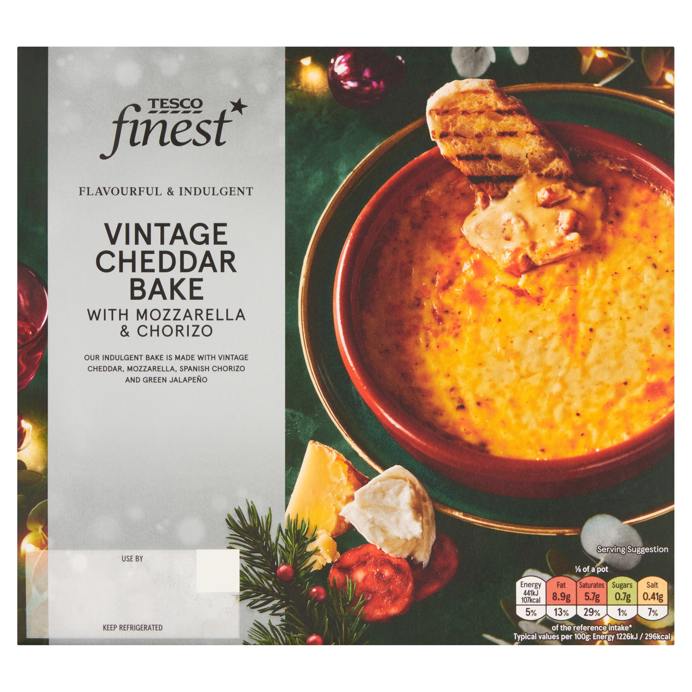 Tesco Finest Vintage Ched, Mozzarella & Chorizo Bake 300G - Tesco