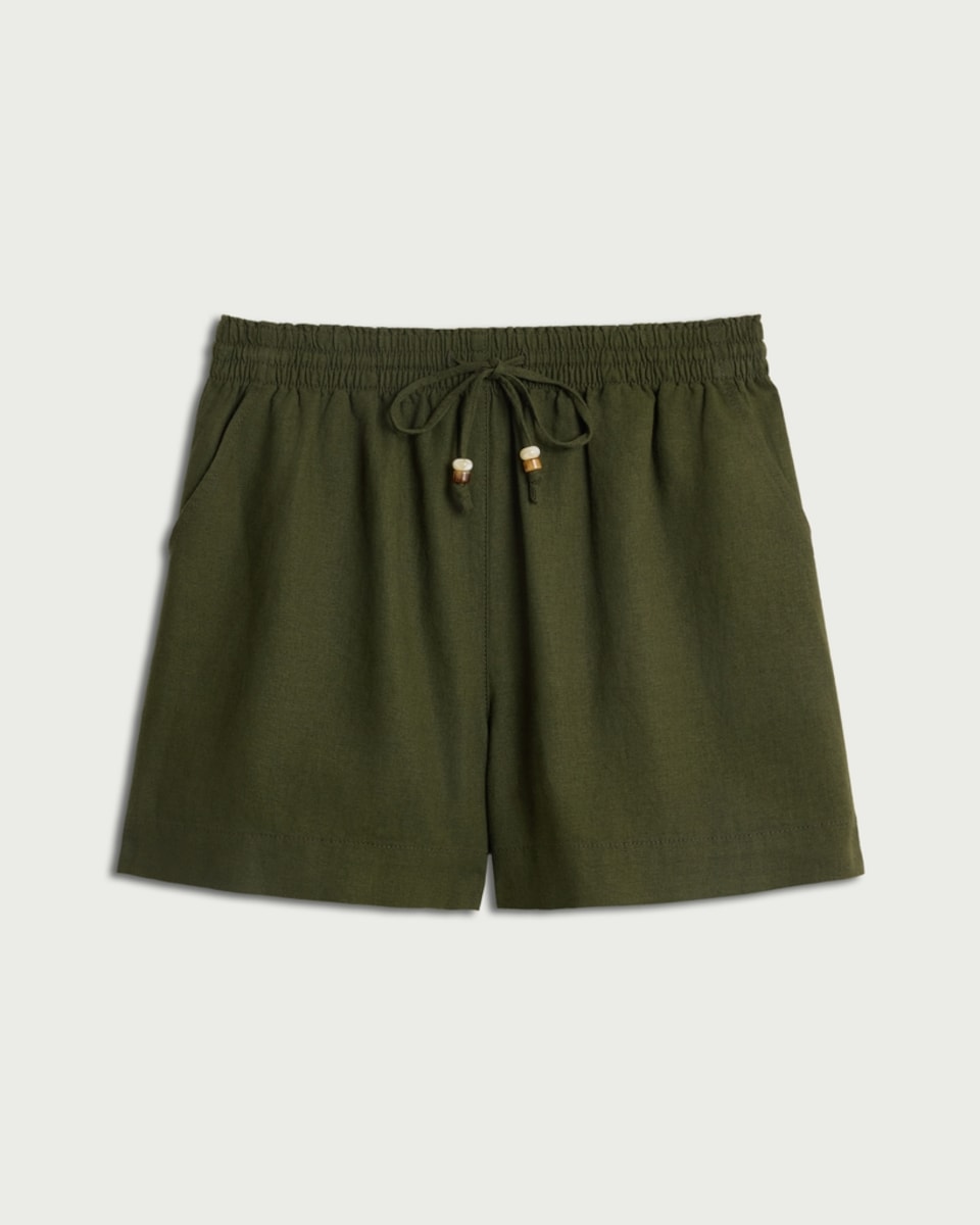 image 1 of F&F Linen Rich Shorts in Khaki